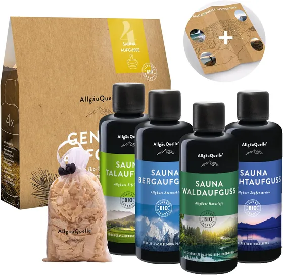 AllgäuQuelle Saunaaufguss-Set Bio (4 × 100 ml)